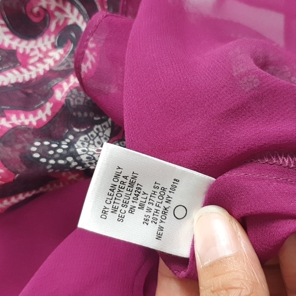 Milly 100% Silk Paisley Bell Sleeves Top - Picture 6 of 10